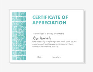 Certificate of Appreciation Abstract Design