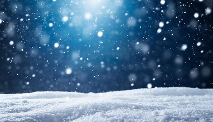 snowy plain background of a snow covered lawn with falling snow new year and christmas concept