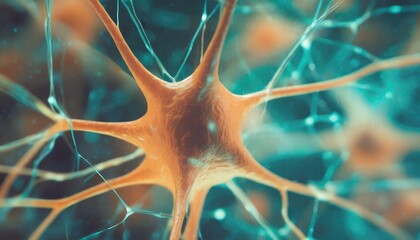 abstract background with neuron cells scientific concept of neural connections and brain activity