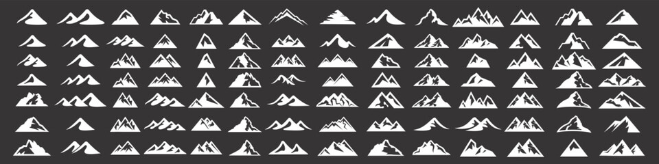 mountain silhouette icon set for logo . Vector illustration