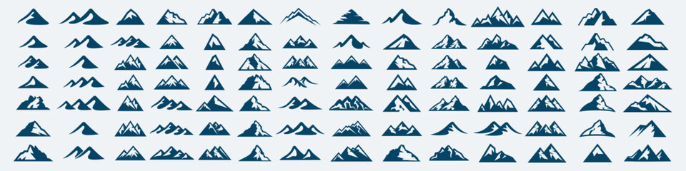 mountain silhouette icon set for logo . Vector illustration