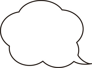 吹き出し　シンプル　線　フレーム　あしらい　飾り　イラスト素材