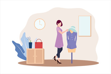 Fashion Designer Flat Design Illustration