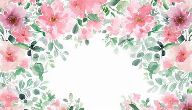 floral frame with watercolor flowers decorative flower background pattern watercolor floral border background