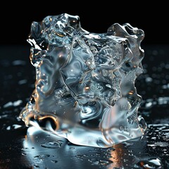 tifer made of ice realistic transparent very detailed
