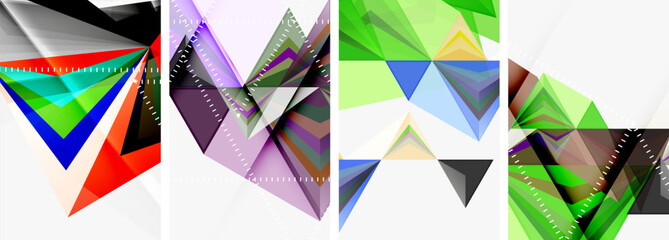 Triangle blend geometric concept poster designs for wallpaper, business card, cover, poster, banner, brochure, header, website