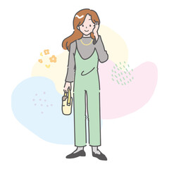 春のおしゃれ女性