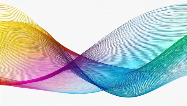 wave lines smooth flowing dynamic colorful spectrum gradient isolated on white background for concept of technology digital communication science