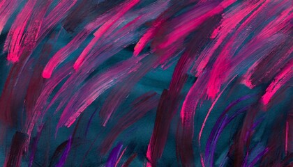 abstract art background dark purple and navy blue colors watercolor painting on canvas with magenta strokes - obrazy, fototapety, plakaty