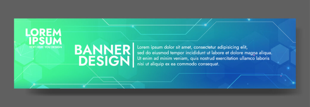 Gradient Digital technology banner. Futuristic banner for various design projects such as websites, presentations, print materials, social media posts