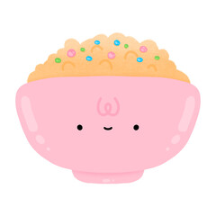 Cute Cereal Mascot Character Kawaii Cartoon illustration Breakfast Cereal Cartoon illustration Cereal Logo Kawaii Cereal Mascot Cereal Character Cereal