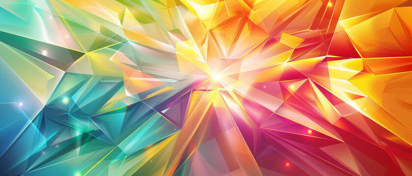 A colorful, abstract image with a bright yellow center