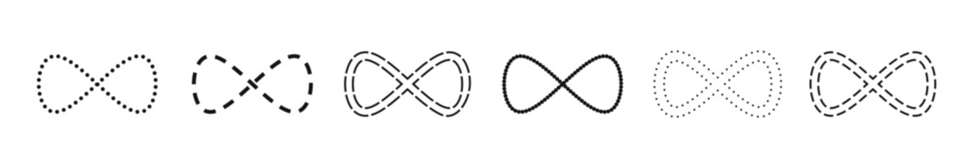 Infinity symbol line different shape illustration vector