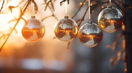  Soft focus bokeh with glowing ornaments. Generative AI Pro Photo
