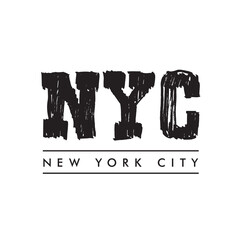 New York City lettering. NYC