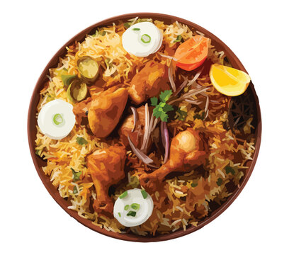 Asian Asia India Indian Arab food fry rice curry logo sign icon art menu tasty lunch lamb beef meat meal nasi plate dish party Islam eid iftar fasting middle east south grain spicy spice kerala