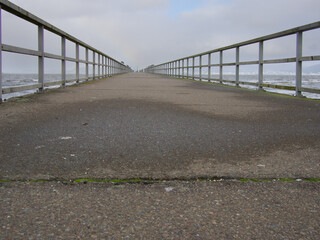 Along the walkway of Petone Wharf