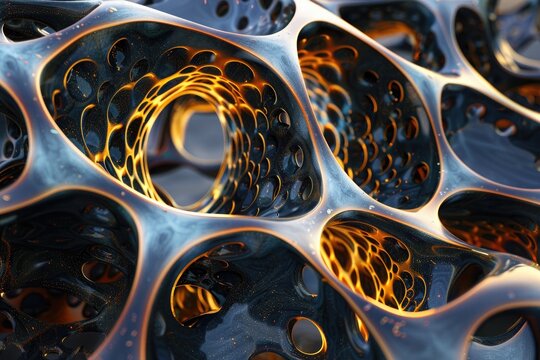 Abstract shape that chaotically deformed. Data centralisation concept. 