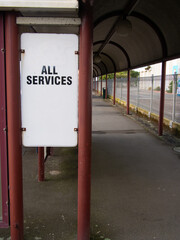 All services sign at a bus stop