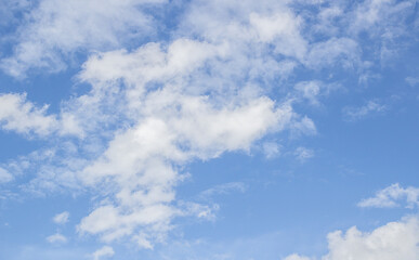 White clouds with blue sky background