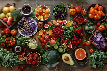 A Feast for the Senses: Delightful and Nutritious Healthy Food Compositions - obrazy, fototapety, plakaty