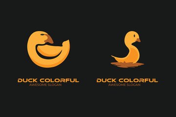 Duck Logo icon  Design Premium Vector template