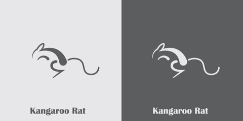Fototapeta premium Kangaroo rat animal vector logo design,animal logo