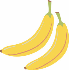 Abstract illustration of yellow banana fruit