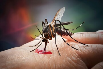 Mosquito blood-sucking malaria, Zika virus, or Dengue fever causing insect
