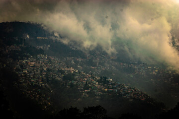 sunrise over the city