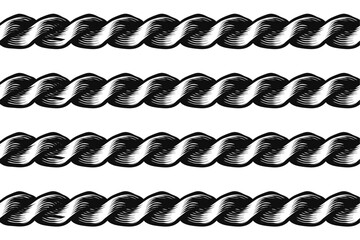 abstract design of  Knitting braids rope pattern. Vector illustration strands of rigging - obrazy, fototapety, plakaty