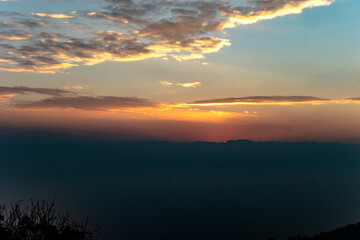 sunset over the river