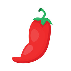 Red hot natural chili pepper , jalapeno. vector illustration