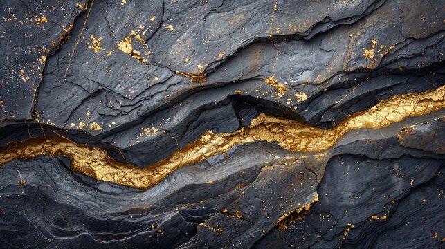 Golden veins within rock, a natural masterpiece of simplicity and wealth
