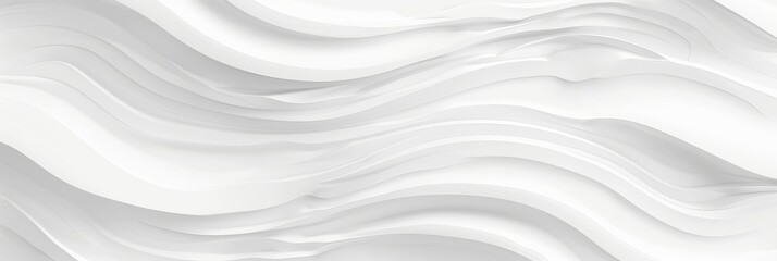 Softly curved white waves on a pure background, embodying minimalist elegance.