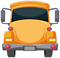 Vector illustration of a cheerful yellow school bus