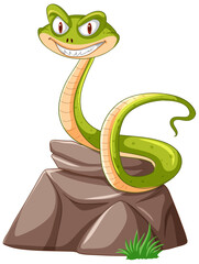 Vector illustration of a smiling green snake
