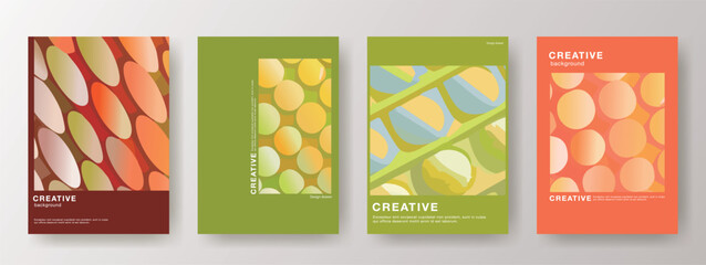 抽象的な模様のブックカバーデザインセット