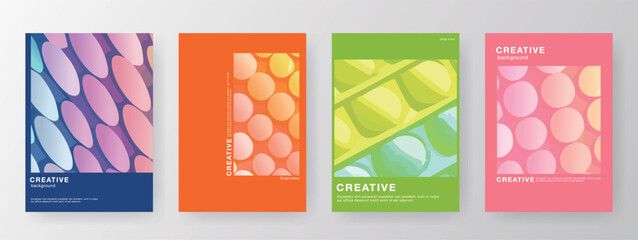 抽象的な模様のブックカバーデザインセット