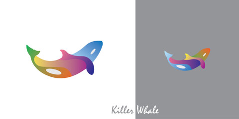 Killer Whale Logo, Wild Ocean Orca