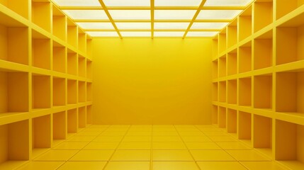 Yellow 3d room. Background