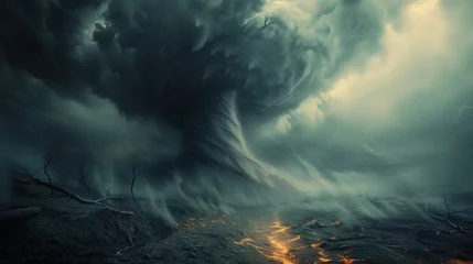 Gordijnen tornado natural landscape © Olexandr