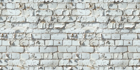 Obraz premium Seamless Weathered White Painted Brick Wall Texture Pattern