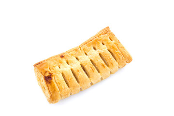 Pineapple pie on white background