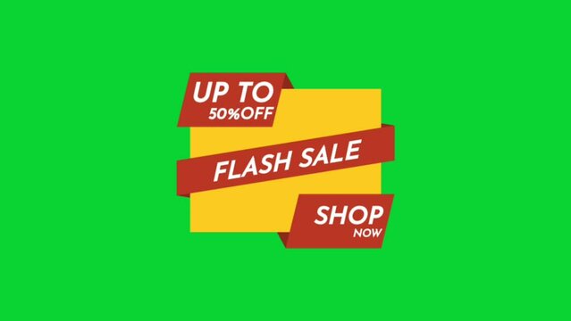 Different types of Sale Tag, banner or discount Animation Video, sign banner for promo video, Sale badge, Special offer discount tags, super sale, 50% Off Sale tag label, 4k green screen Background