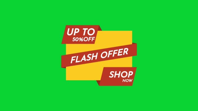 Different types of Sale Tag, banner or discount Animation Video, sign banner for promo video, Sale badge, Special offer discount tags, super sale, 50% Off Sale tag label, 4k green screen Background