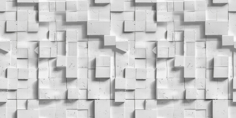 Monochrome Abstract Cubes Wall Pattern