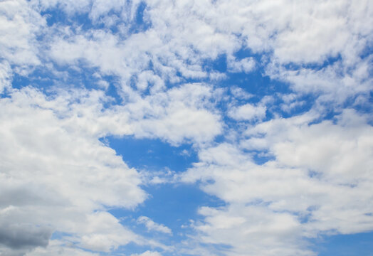 White clouds in the blue sky