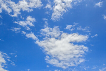 White clouds in the blue sky