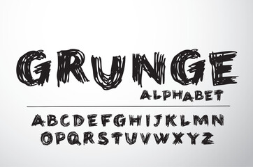 Vector hand drawn alphabet font - obrazy, fototapety, plakaty